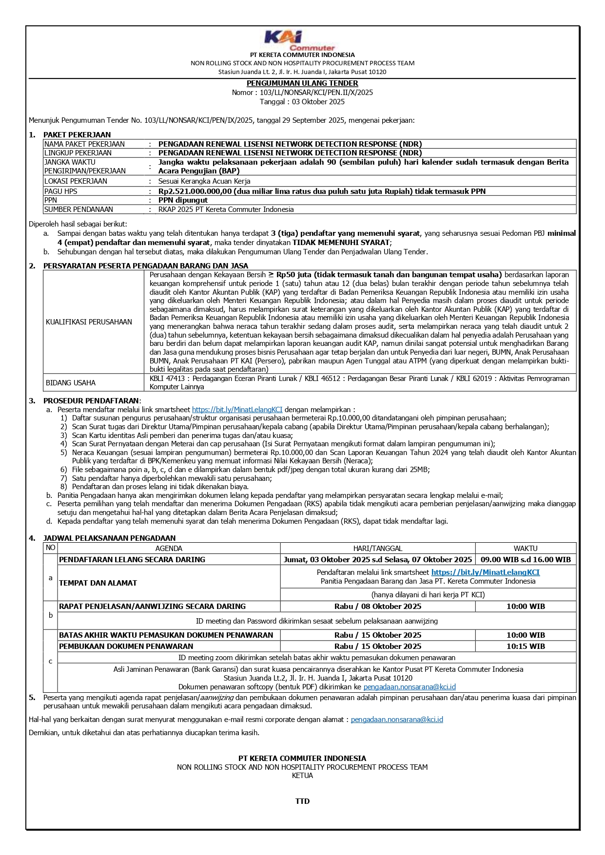 3 pengumuman ulang 103 pengadaan renewal lisensi network detection response ndr page 0001